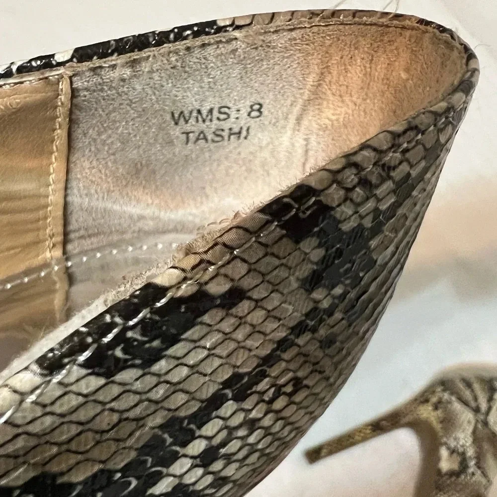 Report Tashi Faux Leather Snakeskin textured Stiletto Heel SZ 8